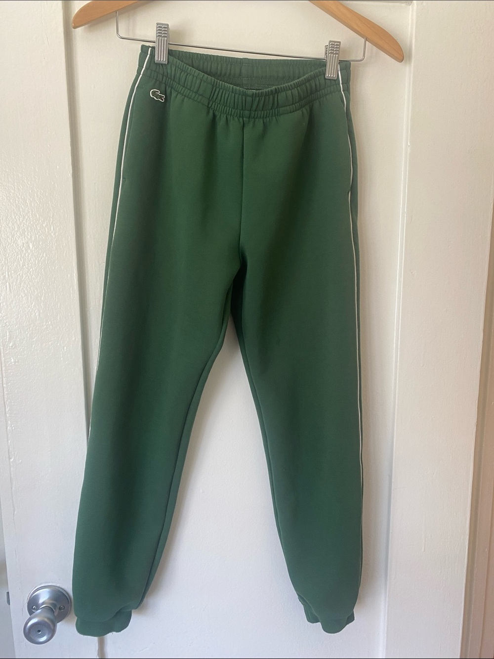 Lacoste Boy’s Green Joggers with White Trim
